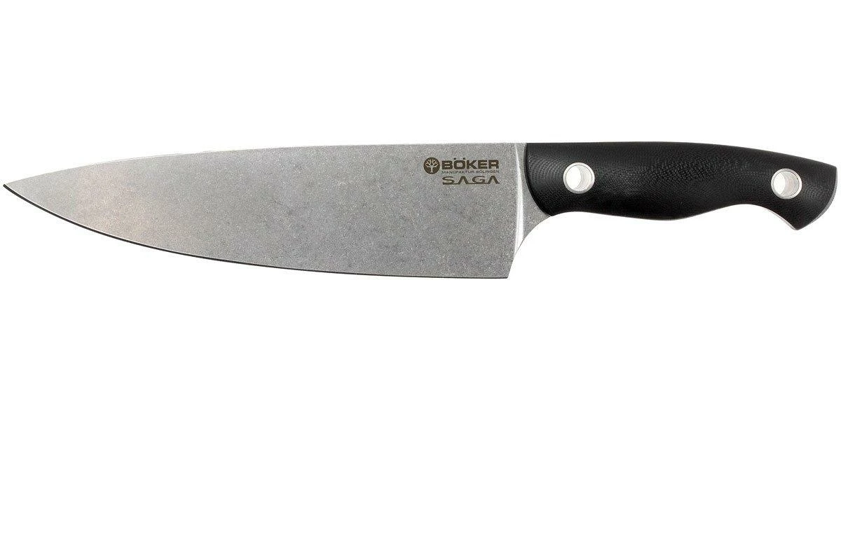 Böker 130267, Saga Cuchillo De Chef 20cm, Stonewash Finish 3 Böker 130267, Saga Cuchillo De Chef 20cm, Stonewash Finish