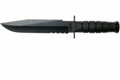 KA-BAR Fighter 1271 Cuchillo Fijo, Parcialmente Dentado, Funda De Kydex
