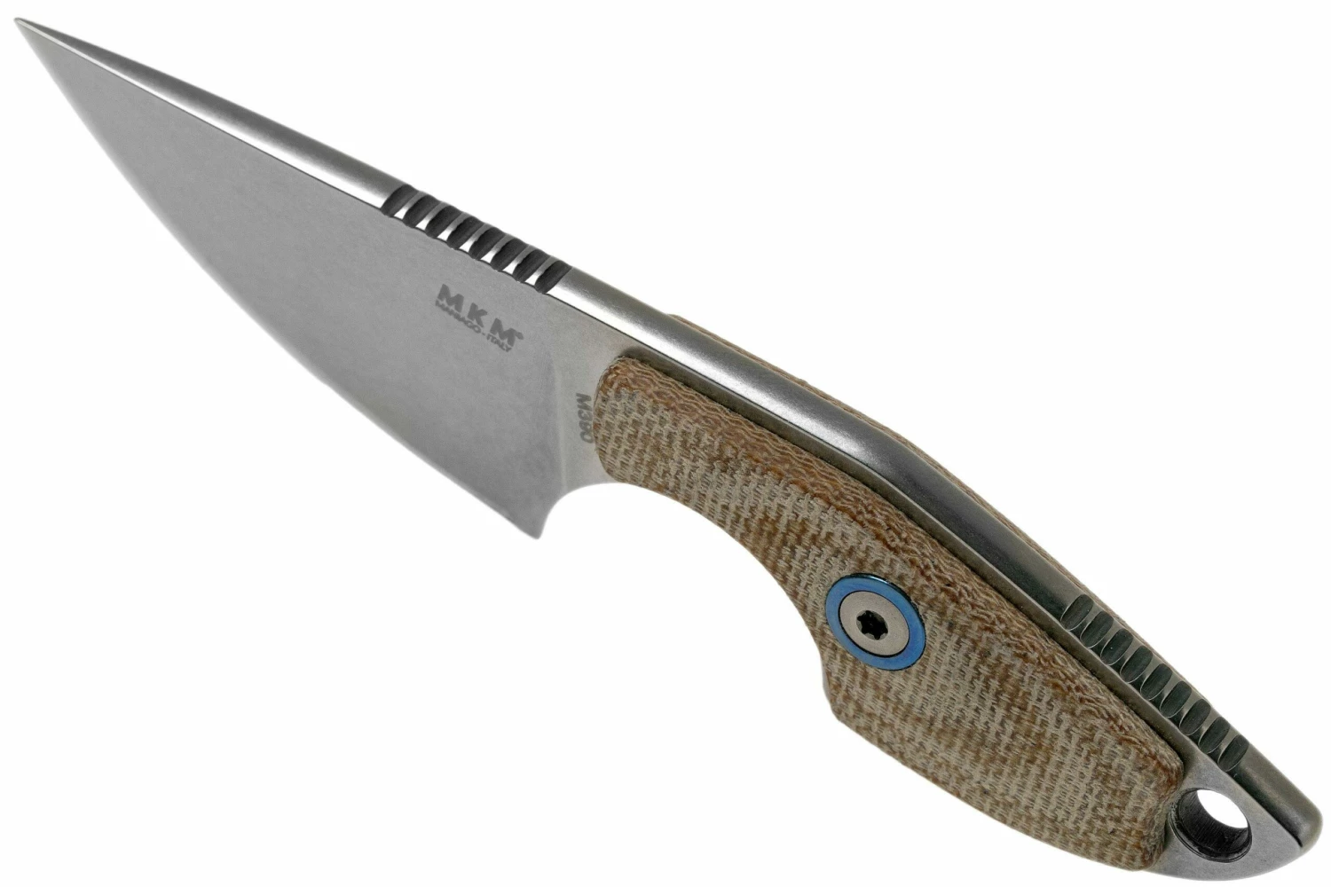 MKM Mikro 1 Drop, Stonewashed Natural Canvas Micarta Cuchillo De Cuello, Jesper Voxnaes Design 6 MKM Mikro 1 Drop, Stonewashed Natural Canvas Micarta Cuchillo De Cuello, Jesper Voxnaes Design - Imagen 4