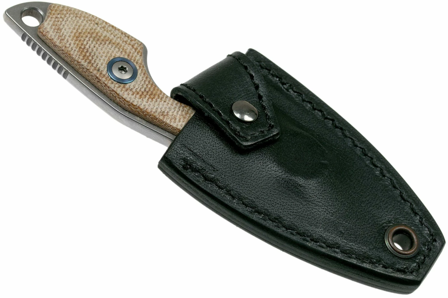 MKM Mikro 1 Drop, Stonewashed Natural Canvas Micarta Cuchillo De Cuello, Jesper Voxnaes Design 8 MKM Mikro 1 Drop, Stonewashed Natural Canvas Micarta Cuchillo De Cuello, Jesper Voxnaes Design - Imagen 6