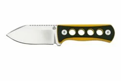 QSP Knife Canary QS141-A1 Stonewashed, Black Yellow G10, Cuchillo De Cuello