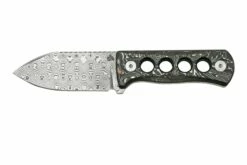 QSP Knife Canary QS141-E Damascus, Aluminium Foil Carbon Fibre, Cuchillo De Cuello