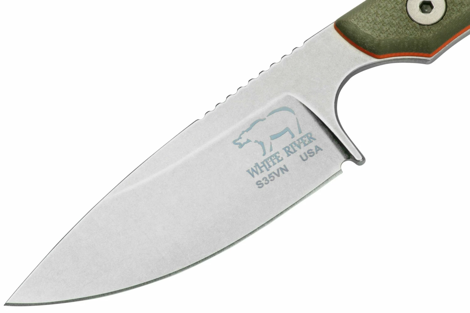 White River M1 Backpacker Pro WRM1-TGO Green/Orange G10, Funda De Kydex, Cuchillo De Cuello 5 White River M1 Backpacker Pro WRM1-TGO Green/Orange G10, Funda De Kydex, Cuchillo De Cuello - Imagen 3